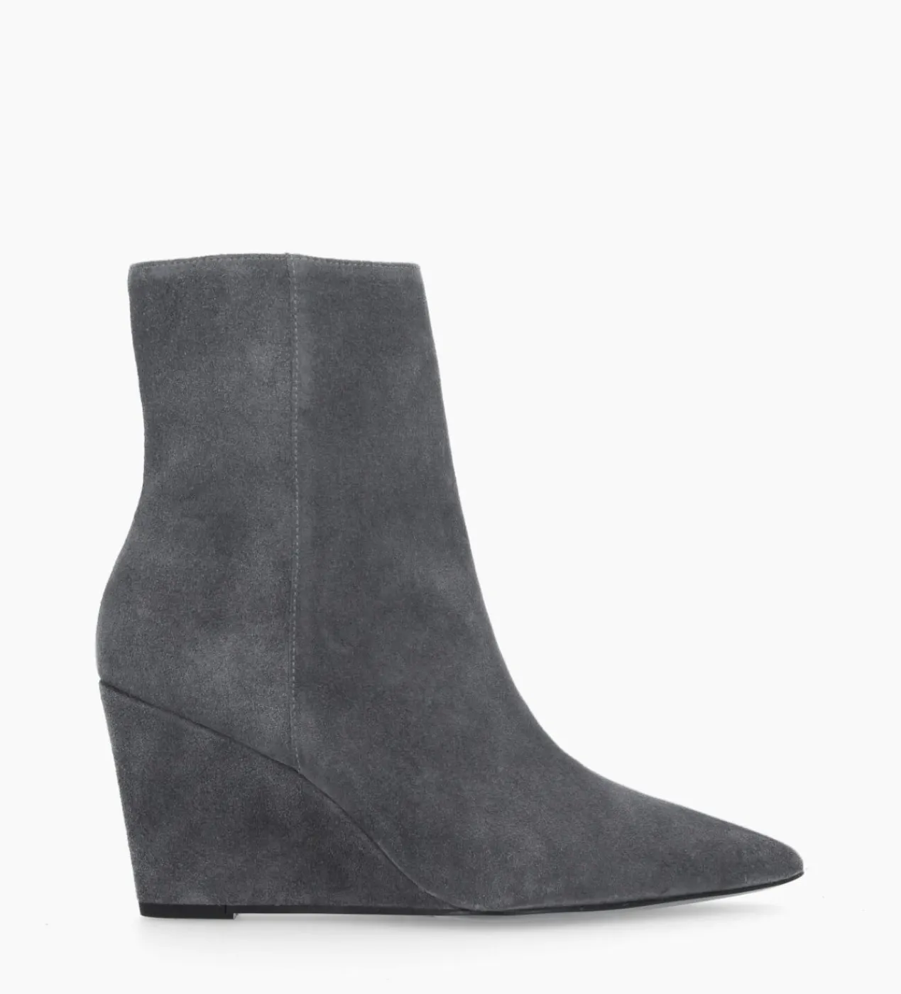 FREE LANCE Paris Bottine zippée à talon compensé - Florence 70 - Cuir velours - Stone Clearance