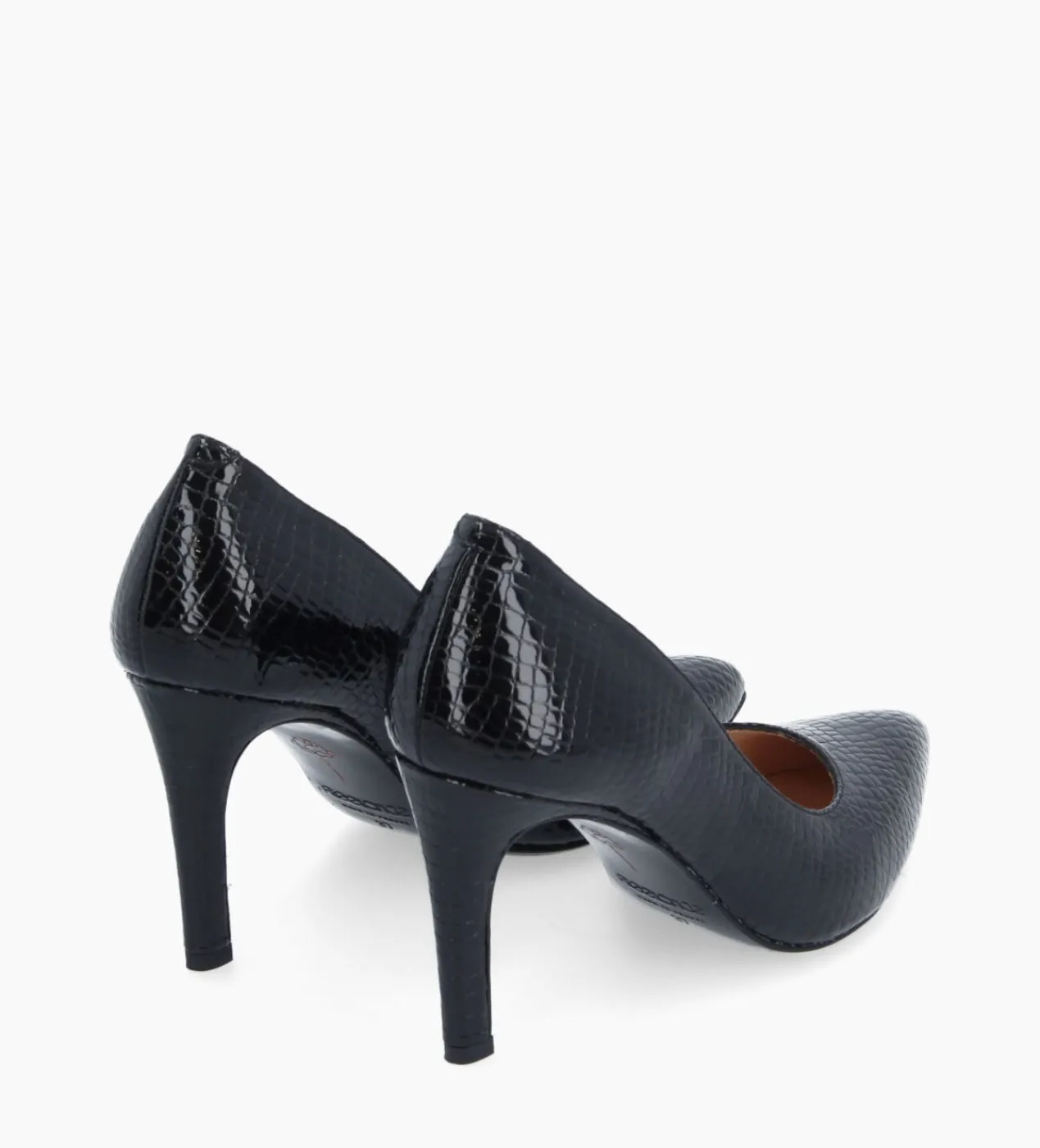 FREE LANCE Paris Escarpin à bout pointu - Forel 70 - Cuir verni imprimé serpent - Noir Sale