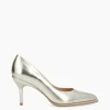 FREE LANCE Paris Escarpin à bout pointu - Jamie 70 - Cuir métallisé - Champagne Best Sale