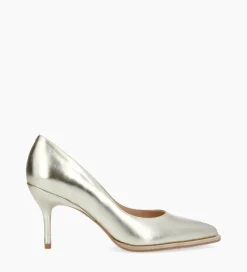 FREE LANCE Paris Escarpin à bout pointu - Jamie 70 - Cuir métallisé - Champagne Best Sale