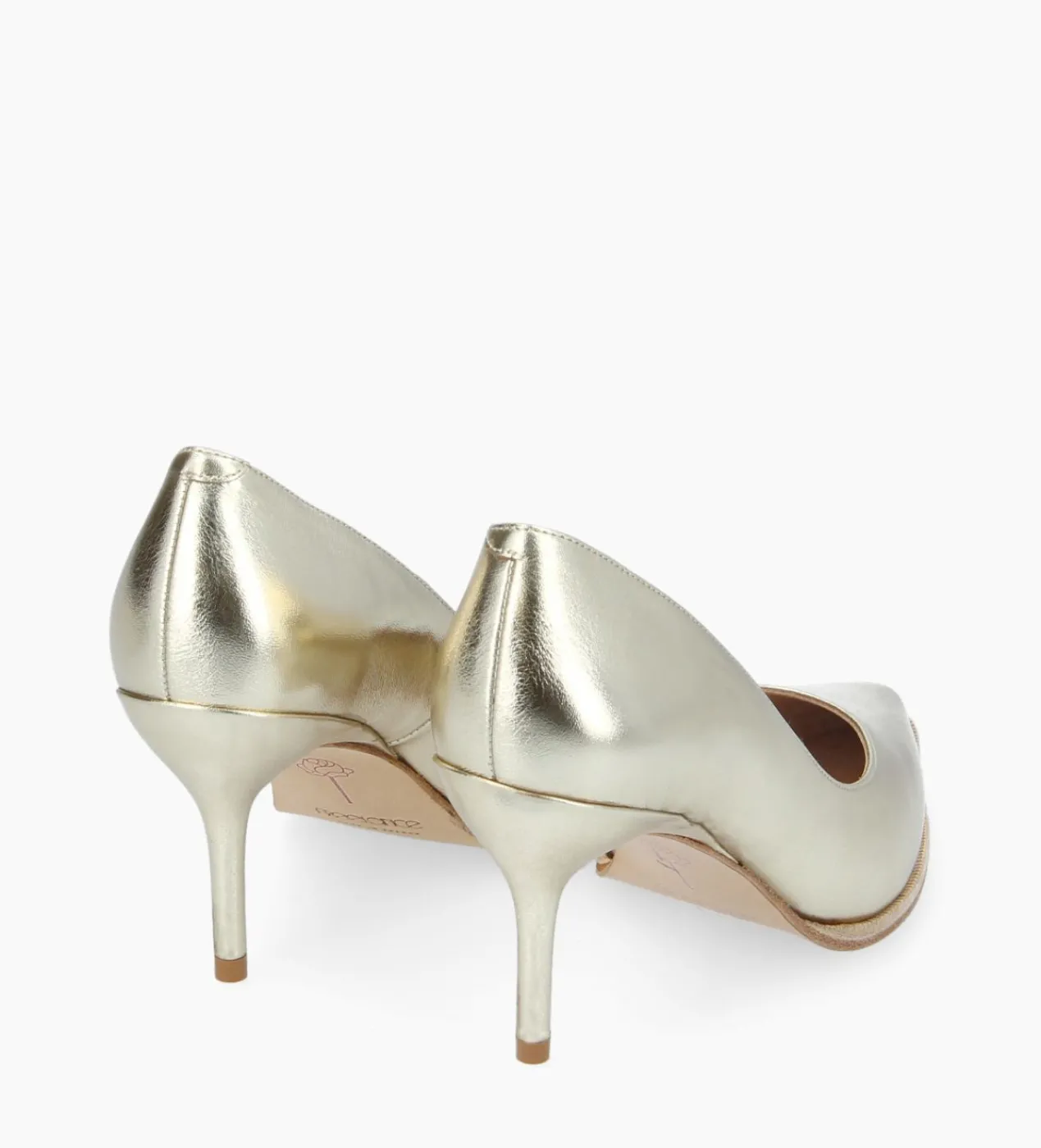 FREE LANCE Paris Escarpin à bout pointu - Jamie 70 - Cuir métallisé - Champagne Best Sale
