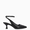 FREE LANCE Paris Escarpin à bride arrière - Suzy 60 - Cuir lisse/Cuir imprimé lézard - Noir Store