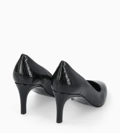FREE LANCE Paris Escarpin - Mirri 65 - Cuir imprimé serpent verni - Noir Flash Sale