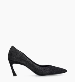 FREE LANCE Paris Escarpin - Rosie 65 - Cuir veau velours pailleté - Noir Flash Sale