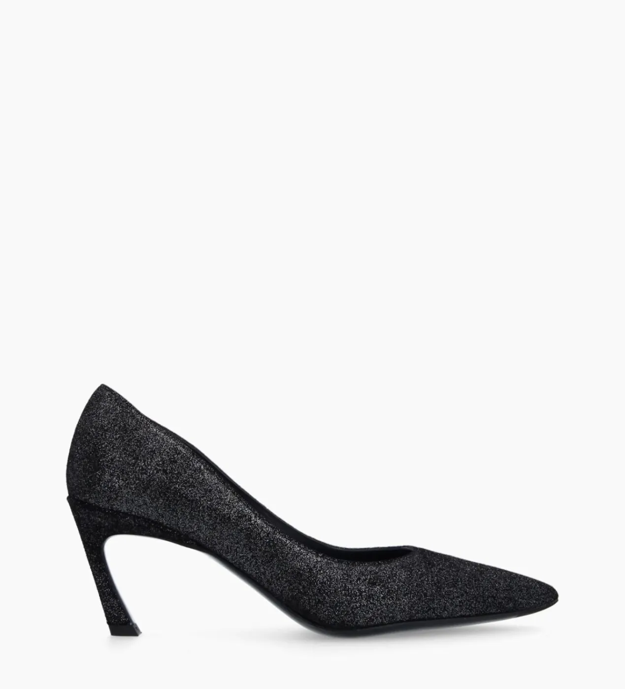 FREE LANCE Paris Escarpin - Rosie 65 - Cuir veau velours pailleté - Noir Flash Sale