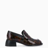 FREE LANCE Paris Mocassin à talon à bout carré - Anaïs 50 - Cuir vernis - Turtle Clearance