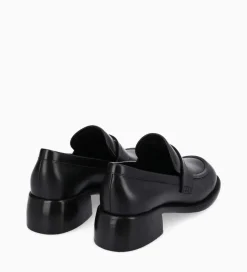 FREE LANCE Paris Mocassin à talon à bout carré - Anaïs 50 - Cuir de veau lisse brillant- Noir Cheap