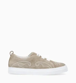 FREE LANCE Paris Sneaker - Panic - Cuir velours - Grège Clearance